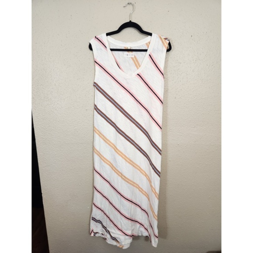 Lou‎ & Grey Striped Maxi Dress Sleeveless Casual Summer Dress Petites M
